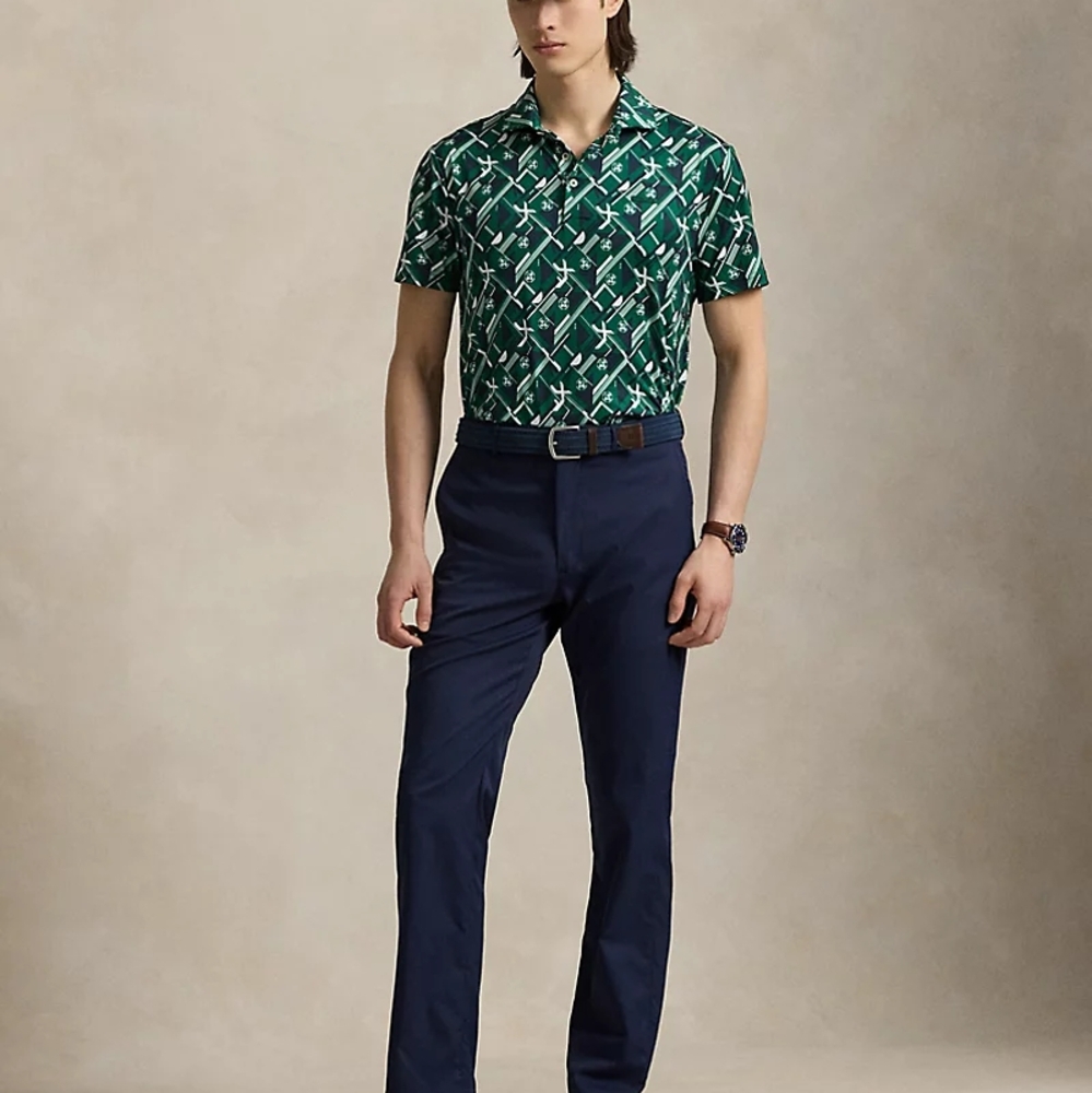 Ralph Lauren Men's Geometric Green Dress Shirt